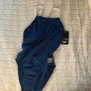 Girls navy Speedo endurance+ swimsuit